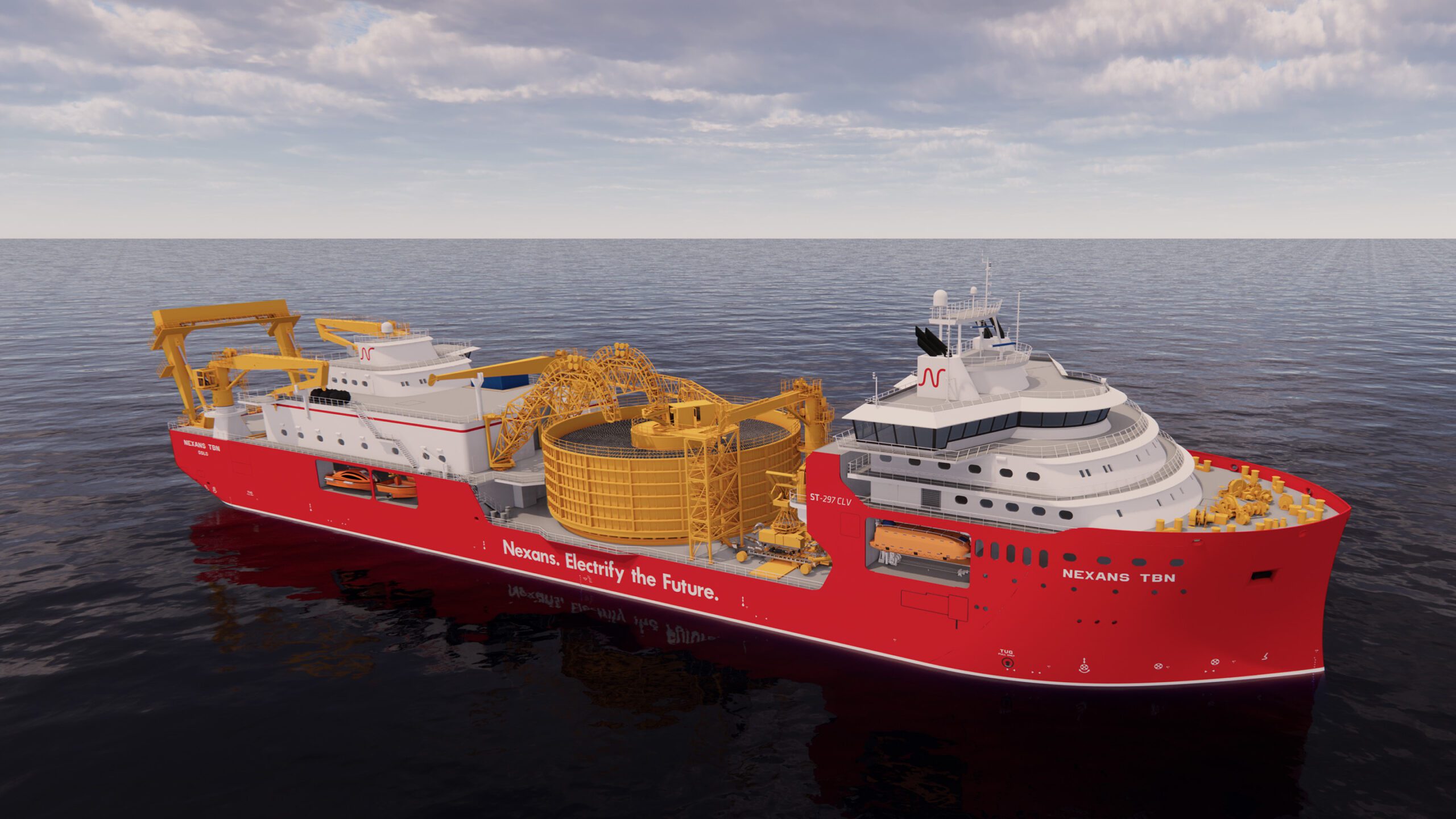 An illustration of Nexans' next-generation cable laying vessel. Image courtesy Ulstein